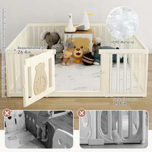 Box per Bambini Grande Quadrato con Porta, Recinto di Sicurezza Robusto per Bambini, Centro Attività per Neonati e Bambini Piccoli per Area Gioco Interna Domestica - Product Image 2