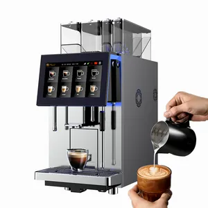 מכונת קפה מקצועית כפולה מסחרית כבדה מכונת קפה מובנית מטחנה אוטומטית מלאה מכונות קפה