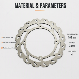 Pièces de moto électrique miniature 50cc, frein à disque avant et arrière 160 mm, disque de frein pour <span class=keywords><strong>KTM</strong></span> 50 SX HUSQVARNA GAS GAS MC-E 5 13-25 - Product Image 3