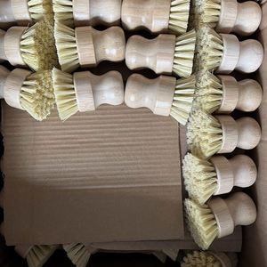Hot Sale Sisal Dishes <b>Scrub</b> <b>Brush</b> with Bamboo Handle - Product Image 4