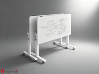 Bureau d'entraînement robuste réglable en hauteur 120 kg avec surface tableau blanc PET, poste de travail mobile pour bureau