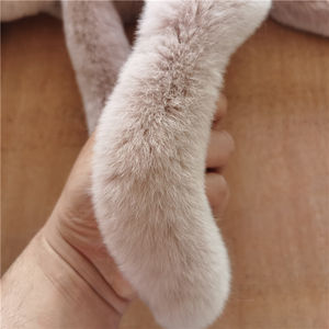 Capucha de tiras de cuello de piel de conejo real para ropa - Product Image 2