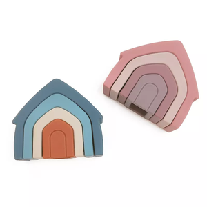 Ensemble de blocs de construction en silicone sans Bpa Jouets éducatifs pour enfants Jouet empilable en silicone <span class=keywords><strong>Maison</strong></span> en silicone empilable - Product Image 3