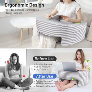 Du Babo Reading Pillow Oblong Striped Ergonomic <b>For</b> Leisure Office Outdoor Use - Product Image 3