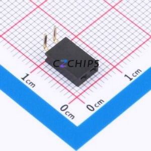 XDM254-1-02-W-8.5-G0 Pin Socket Bent Lead Through Hole,P=2.54mm Connector 1x2P 2.54mm Square Hole Right Angle Insert - Product Image 1