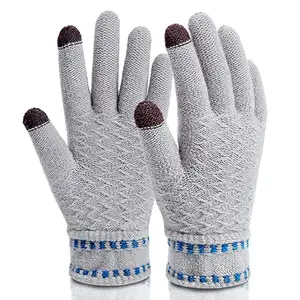 Customized Snowbound Knit Cycling Gloves Colorful Scarf Gloves Jacquard Anti-Freeze Touchscreen Acrylic Gloves Mitts