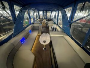 Yacht <span class=keywords><strong>de</strong></span> luxe 27 pieds, bateau ponton sportif haut <span class=keywords><strong>de</strong></span> gamme en aluminium avec système audio pour la pêche à grande vitesse, la croisière, les loisirs et les excursions - Product Image 1