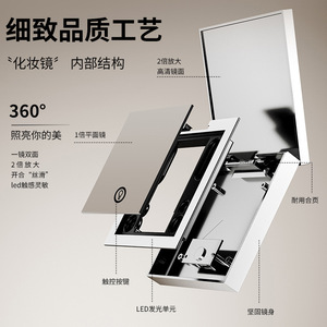 Folding Makeup <b>Mirror</b> Double Sided Led Lighted <b>Compact</b> <b>Mirror</b> With 1X And 2X Magnification For Precise Makeup Application - Product Image 4