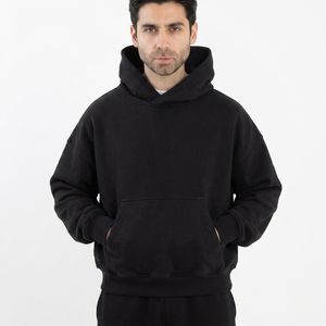 Sweat à capuche décontracté en molleton polyester/coton de haute qualité, respirant, séchage rapide, coupe classique pour homme, épais, hiver - Product Image 1
