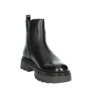 Stivaletti neri K-10104 da donna con lacci e stile Chelsea stile Cowboy autunno/inverno cotone termico stivaletti piatti in PU - Product Image 5