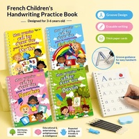 Cuaderno de práctica de caligrafía con ranuras para transición de preescolar a primaria, edición francesa transfronteriza, papel para control del uso del lápiz para estudiantes