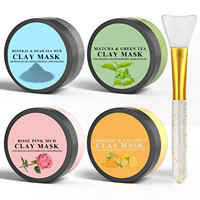Masque facial en argile vegan au curcuma et à la vitamine C pour un nettoyage en profondeur des points noirs, soin de la peau, produit de beauté, masques faciaux à l'argile de la mer Morte et à la rose