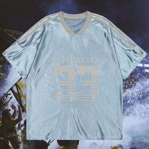 เสื้อฟุตบอลแบบย้อนยุคปรับแต่งได้เสื้อฟุตบอลแบบวินเทจปะต่อดีไซน์สตรีทแขนสั้นขนาดพิเศษเป็นมิตร - Product Image 1