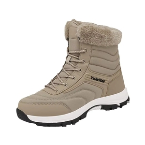 Botas de nieve unisex con borde, cálidas para invierno, de caña alta, impermeables, antideslizantes, de terciopelo y algodón, tallas grandes, venta al por mayor. - Product Image 1