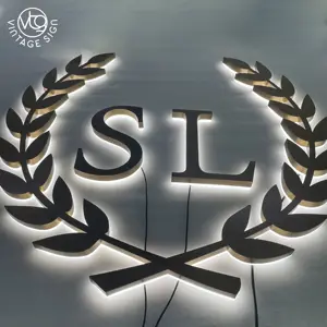Segnaletica retroilluminata 3D Led Logo aziendale personalizzato acrilico Led lettere pubblicitarie segni metallo personalizzato impermeabile lettere Led