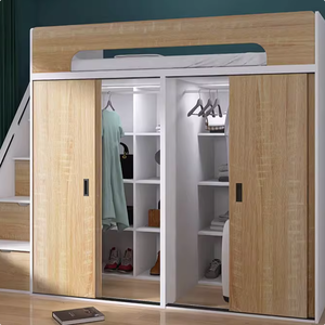 Letti <span class=keywords><strong>a</strong></span> Castello Moderni in Legno per Ragazzi, Arredamento per Camerette con Armadio e Scrivania Integrati - Product Image 6