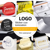 Stiker Label Logo Merek Dagang Kode Dua Dimensi Akrilik Dua Sisi untuk Kustomisasi Iklan Take-Out Teh Susu Panggang
