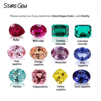 Starsgem Rubis synthétique de laboratoire de forme ovale, couleur sang de pigeon, pierre précieuse en vrac pour la fabrication de bijoux