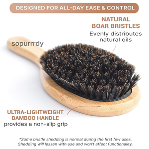 Custom Logo <b>Bamboo</b> Bristle <b>Brush</b> - Eco-Friendly Natural Hair & Body <b>Brush</b> for Gentle Cleansing Durable Wooden Handle - Product Image 3