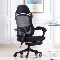 Chaise de bureau ergonomique moderne en maille avec vérin à gaz, pivotante et accoudoirs articulés pour bureau à domicile
