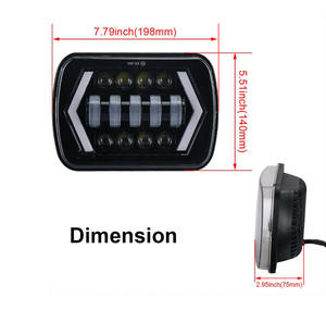 Phares LED automobiles 5x7 7x6 7 pouces, feux de croisement/route, Halo Angel Eye DRL, 55W 3000LM 6000K, ajustement universel pour SUV tout-terrain 12V - Product Image 2