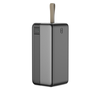 Batterie externe OEM 80000mAh 22.5W à charge rapide avec câble Micro USB intégré et câble Type-C rétractable, affichage numérique, chargeur portable pour