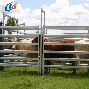 Dễ dàng để lắp ráp <span class=keywords><strong>6</strong></span> đường ray 12ft mạ kẽm Ống chăn nuôi gia súc corral sân hàng rào tấm trang trại cổng - Product Image 1