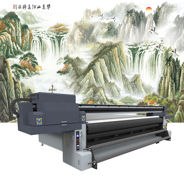 Ntek China 3D Wall Paper UV Flatbed Printer Large Format UV Hybrid Printer Machine Price for Sale YC3321R