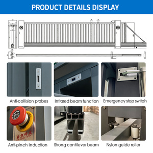 Porte coulissante automatique en aluminium de conception moderne, <span class=keywords><strong>prix</strong></span> d'usine, pour extérieur, pour maison - Product Image 2
