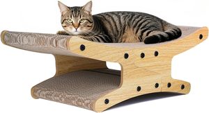 Casa Rascadora para Gatos de Cartón Resistente - <span class=keywords><strong>Rascador</strong></span> de Cartón Corrugado Grueso para Aliviar el Estrés en Interiores - Product Image 6