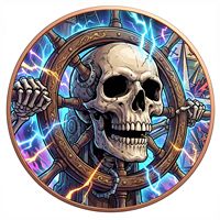 Pièce commémorative en cuivre avec impression UV, motif pirate en pose d'action avec épée, bataille navale, navire fantôme, souvenir, cadeau pour collectionneur