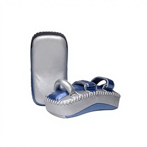 Blue <b>Silver</b> PU Martial Arts Training <b>Gloves</b> with Velcro Closure for Adults - Product Image 1