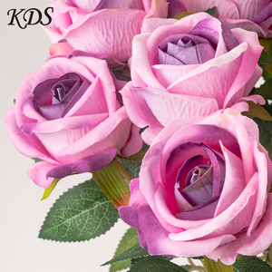 Rosas Artificiales de Tacto Real de 51 cm, Coloridas, de Seda, Flores Artificiales para Decoración de Bodas y Hogar, Precio al por Mayor - Product Image 6