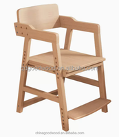 Chaise d'étude réglable en hauteur en bois massif pour enfants, idéale pour la lecture, la salle à manger, la chambre, le salon et l'extérieur
