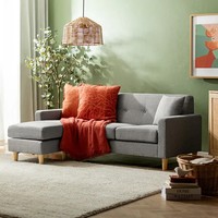 Canapé nordique élégant et simple en forme de L avec mobilier de salon ottoman 3 places détachable