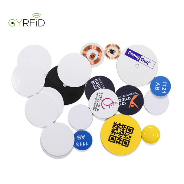 Waterproof Custom Print Anti Metal Nfc Round 25mm Tag213 215 Chip Rewritable Pvc NFC Sticker Rfid Coin Tag