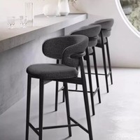 Chaise de salle à manger haut de gamme Home Island Taipei, style silencieux, en bois massif, chaise haute moderne minimaliste, chaise de bar commerciale