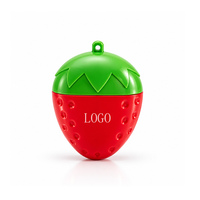 Flacon souple vide de 50 ml en PP/HDPE, forme fraise, personnalisable avec logo, idéal pour crème solaire et crème pour enfants