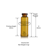 Flacon en verre plat de 5 ml pour huiles essentielles et soins de la peau, surface sérigraphiée pour échantillons d'emballage et d'essais