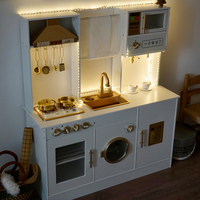 Set de Cocina Grande de Juguete de Madera EDULAND CPC CE para Juego de Simulación, MDF Rociable con Juguetes de Cocina de Metal, OEM/ODM para Supermercados y Cadenas Minoristas