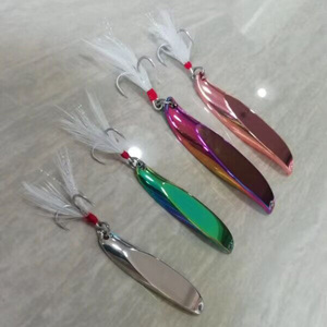 Lot de leurres de pêche à la cuillère pour lancer longue distance, chromés, 30g - Product Image 6