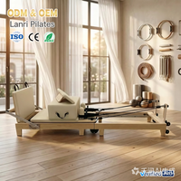 Machine de Pilates Reformer en bois de chêne de qualité supérieure, portable, durable et réglable, prix d'usine, pour l'entraînement à domicile