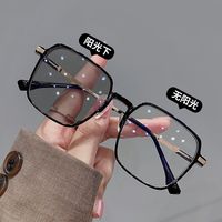 Lunettes de lecture anti-lumière bleue à changement de couleur, monture carrée, style mince et tendance, vente flash en direct