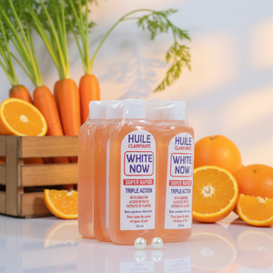 Olio Corpo OEM Carota HUILE CLARIFIANTE <span class=keywords><strong>WHITE</strong></span> <span class=keywords><strong>NOW</strong></span> Biologico Extra Peeling Sbiancante per Viso e Corpo con Vitamina C e Collagene - Product Image 1