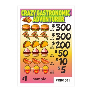 Billets à déchirer à languette, design ludique alimentaire, carte à 3 fenêtres, papier couché personnalisé, motifs, taux de gain, impression numérique - Product Image 4