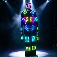 Costume de robot LED lumineux pour spectacle sur scène, combinaison avec masque et gants pour boîte de nuit, festival de musique EDM, défilé de carnaval, spectacle