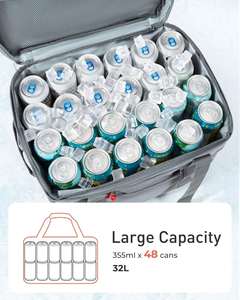 Soft Sided Cooler Bag Insulated Large Collapsible Lunch Cooler Bag Coolers for Picnic Beach Hiking Camping Work Travel Trip - Product Image 5