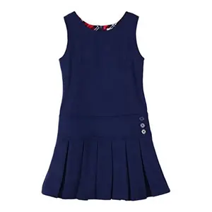 Wholesale Price Girl's Pleated Jumper Dress School Uniform for Students