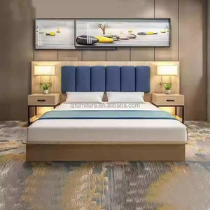 Conjunto de Dormitorio Moderno y Económico para Hoteles, Paquete Estándar para Habitaciones de Hotel con Base de Cama, Cabecera, Mesitas de Noche, Mueble para TV y Armario - Product Image 4