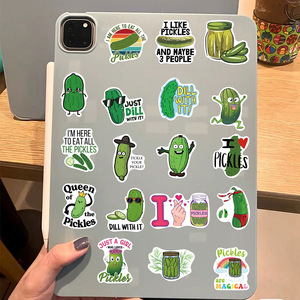 50 Pezzi <span class=keywords><strong>Adesivi</strong></span> <span class=keywords><strong>Divertenti</strong></span> a Tema Cetrioli Verdi per Regali, Bottiglie, Decorazione Auto, Vinile, Meme Cartoon di Cetrioli - Product Image 6